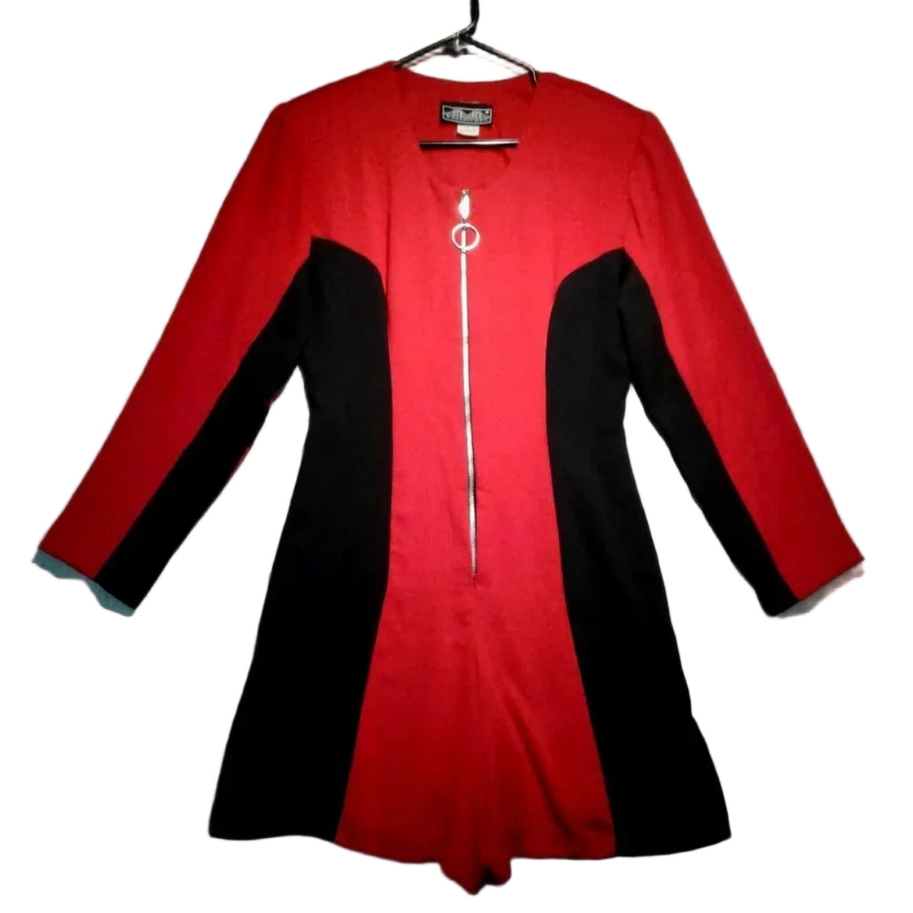 Channcey St. Women's Black & Red Stretch Romper with Zipper  Closure NWT Size 11